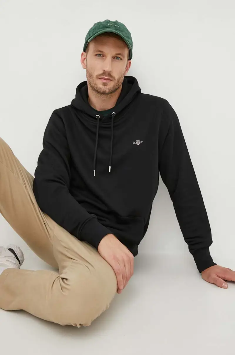 felpa uomo con cappuccio Nero