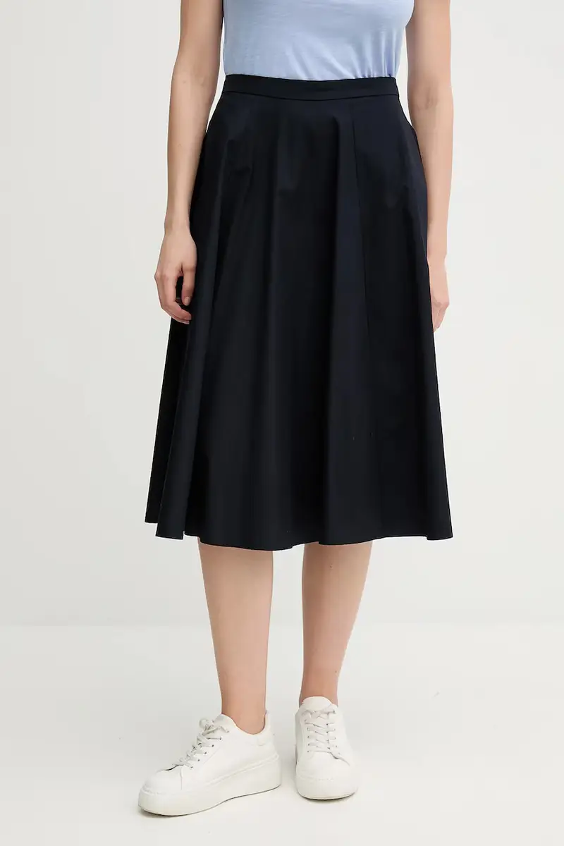 gonna in cotone colore blu navy 4400163