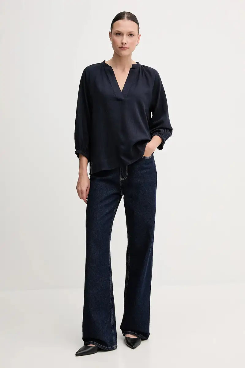 maglietta di lino colore blu navy 4300475 miniatura 2