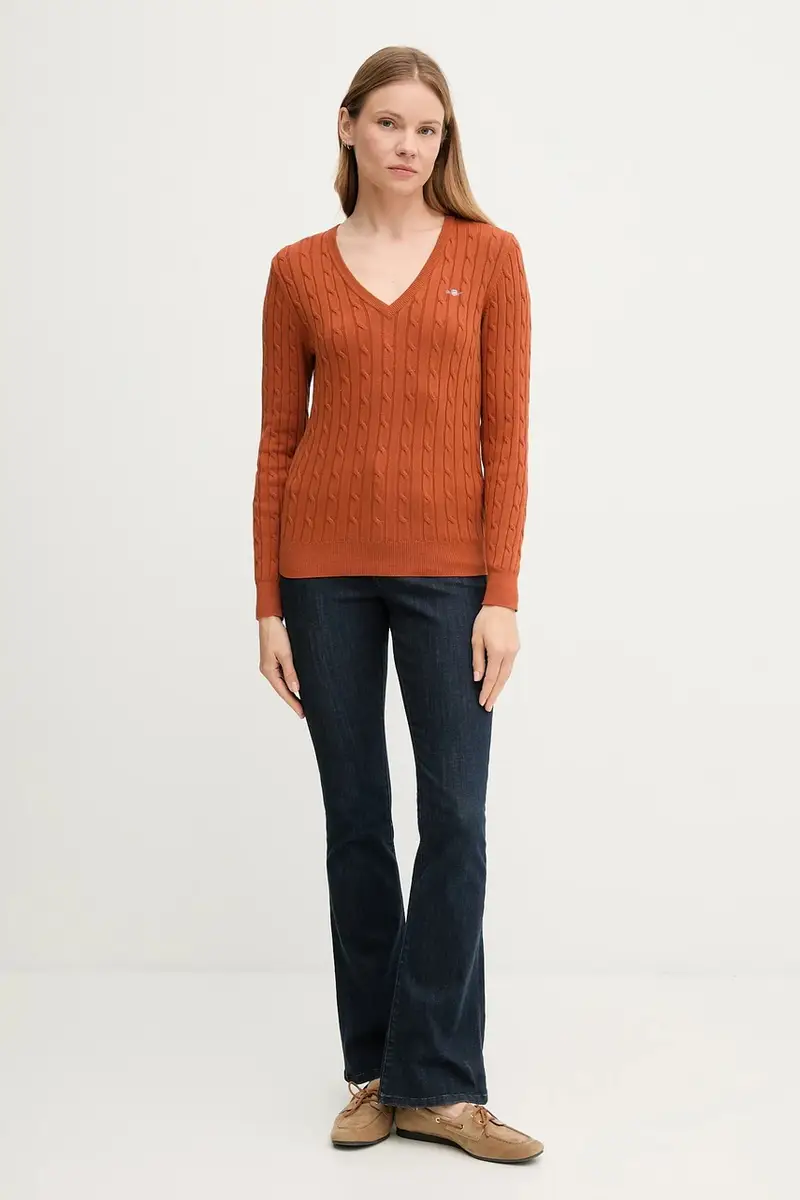 maglione donna colore blu navy Arancione miniatura 2