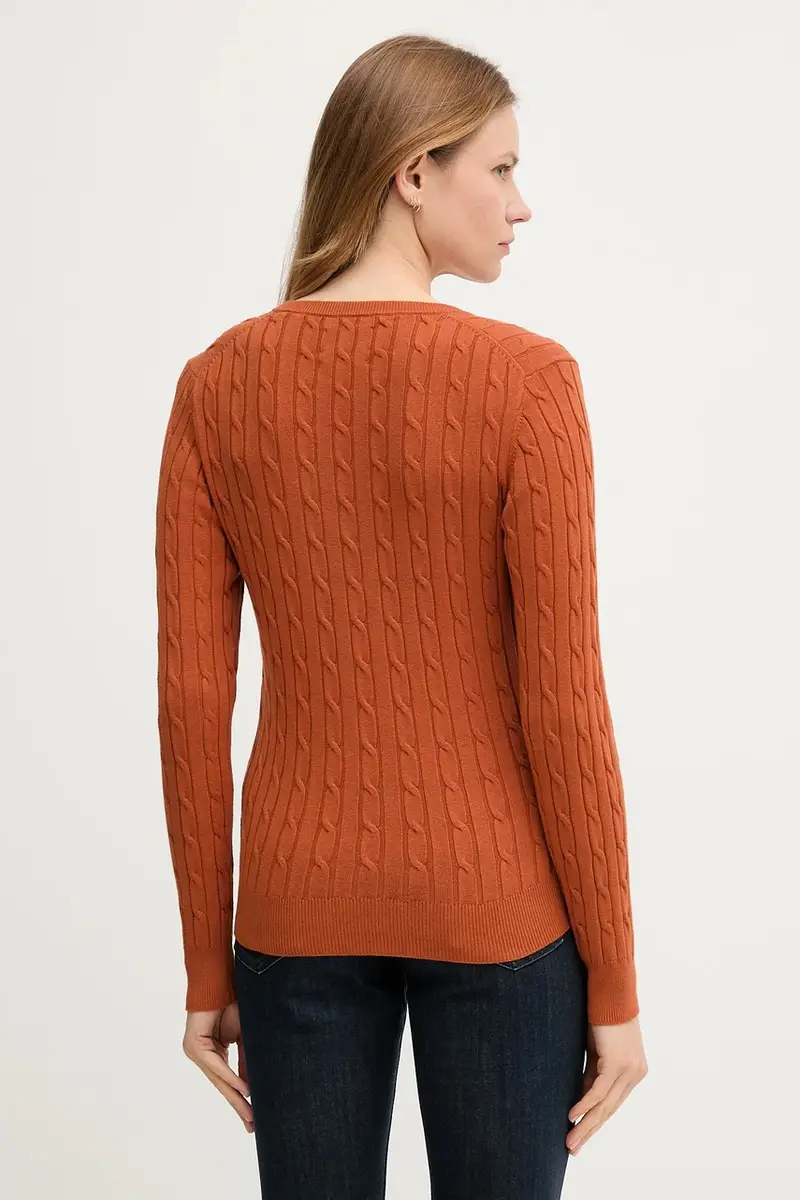 maglione donna colore blu navy Arancione miniatura 3