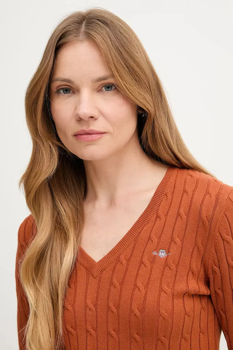 maglione donna colore blu navy Arancione miniatura 4