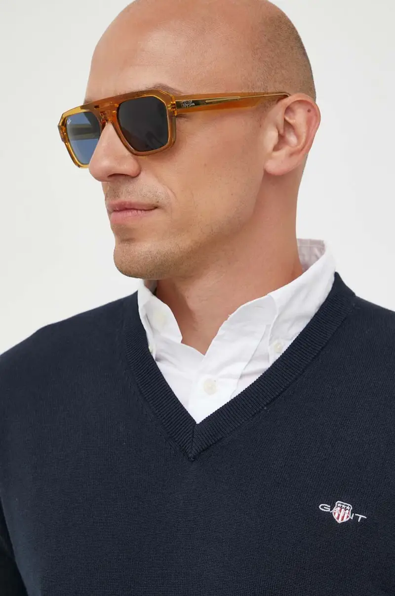 maglione in cotone Blu navy miniatura 4