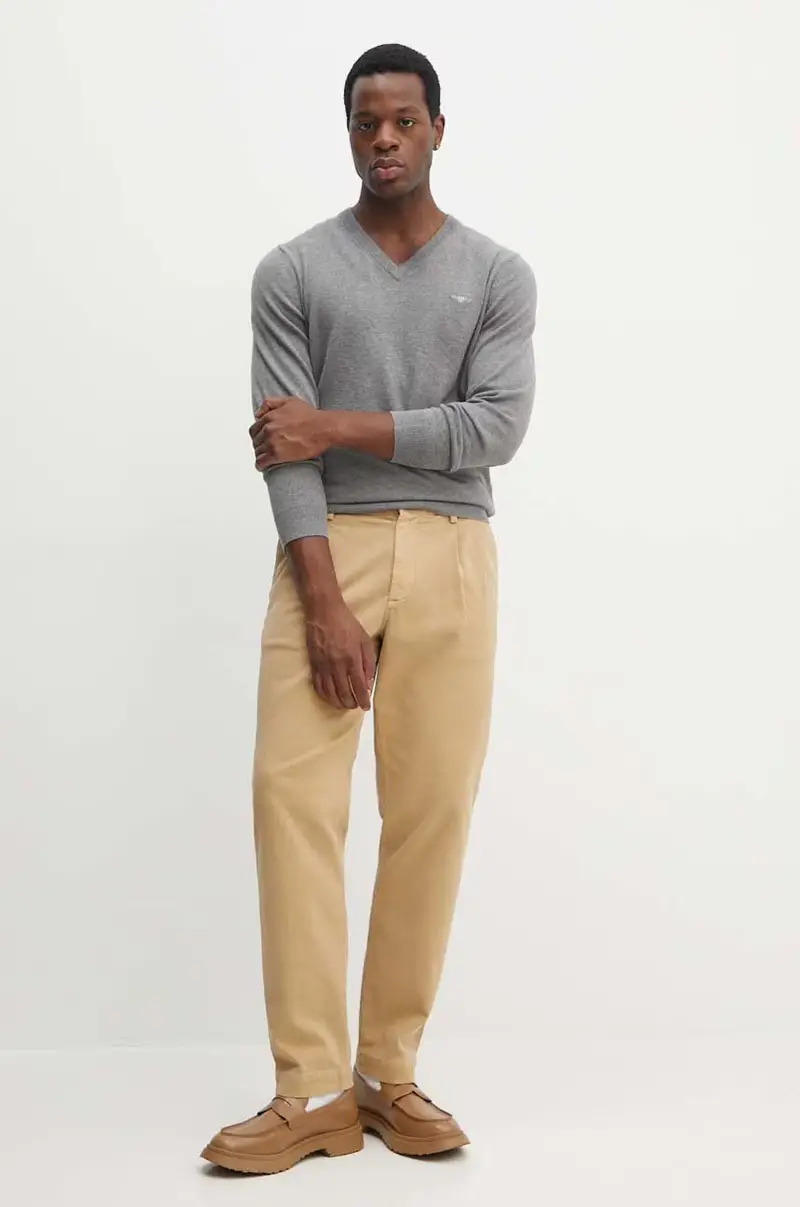 maglione in cotone colore grigio miniatura 2