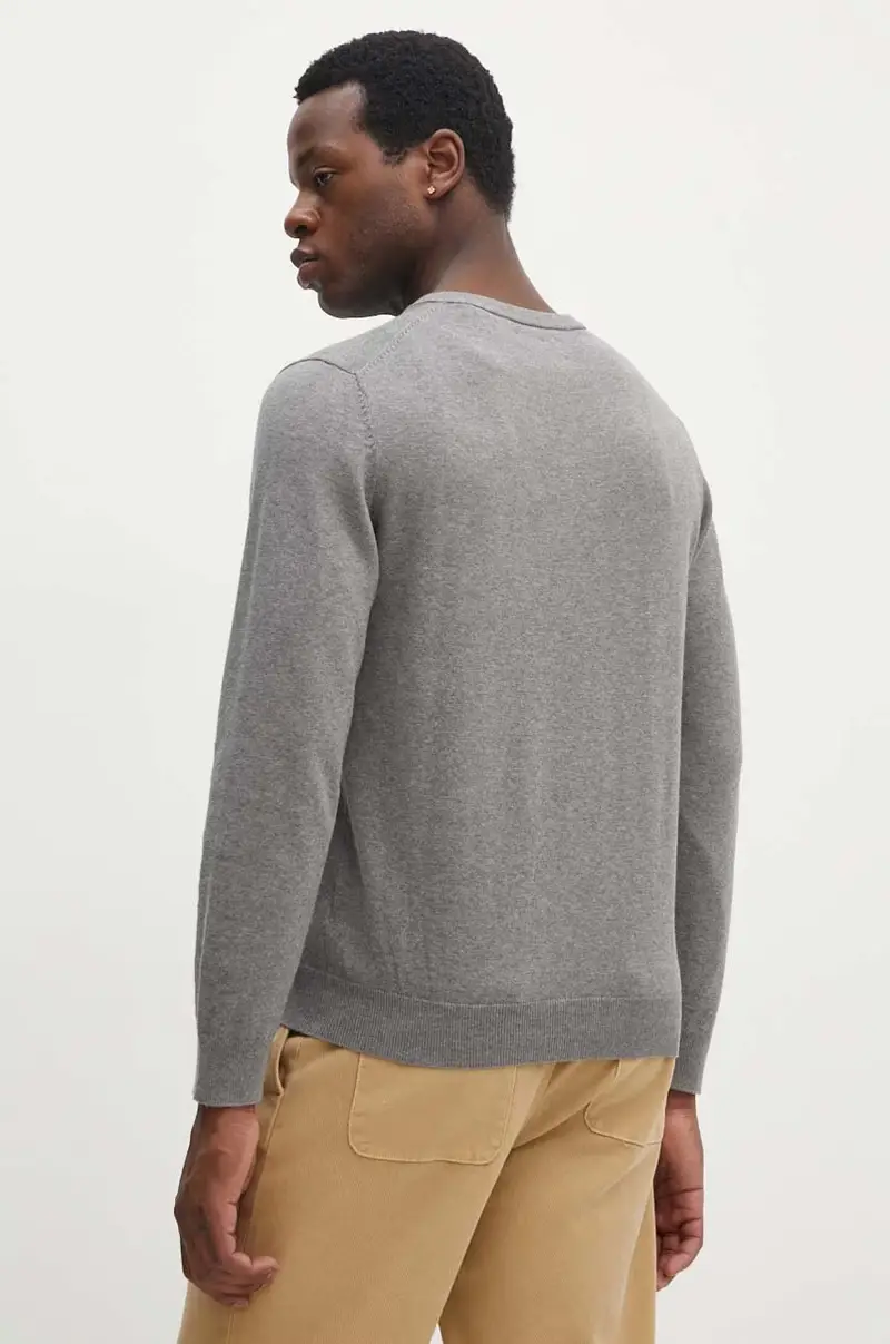 maglione in cotone colore grigio miniatura 3