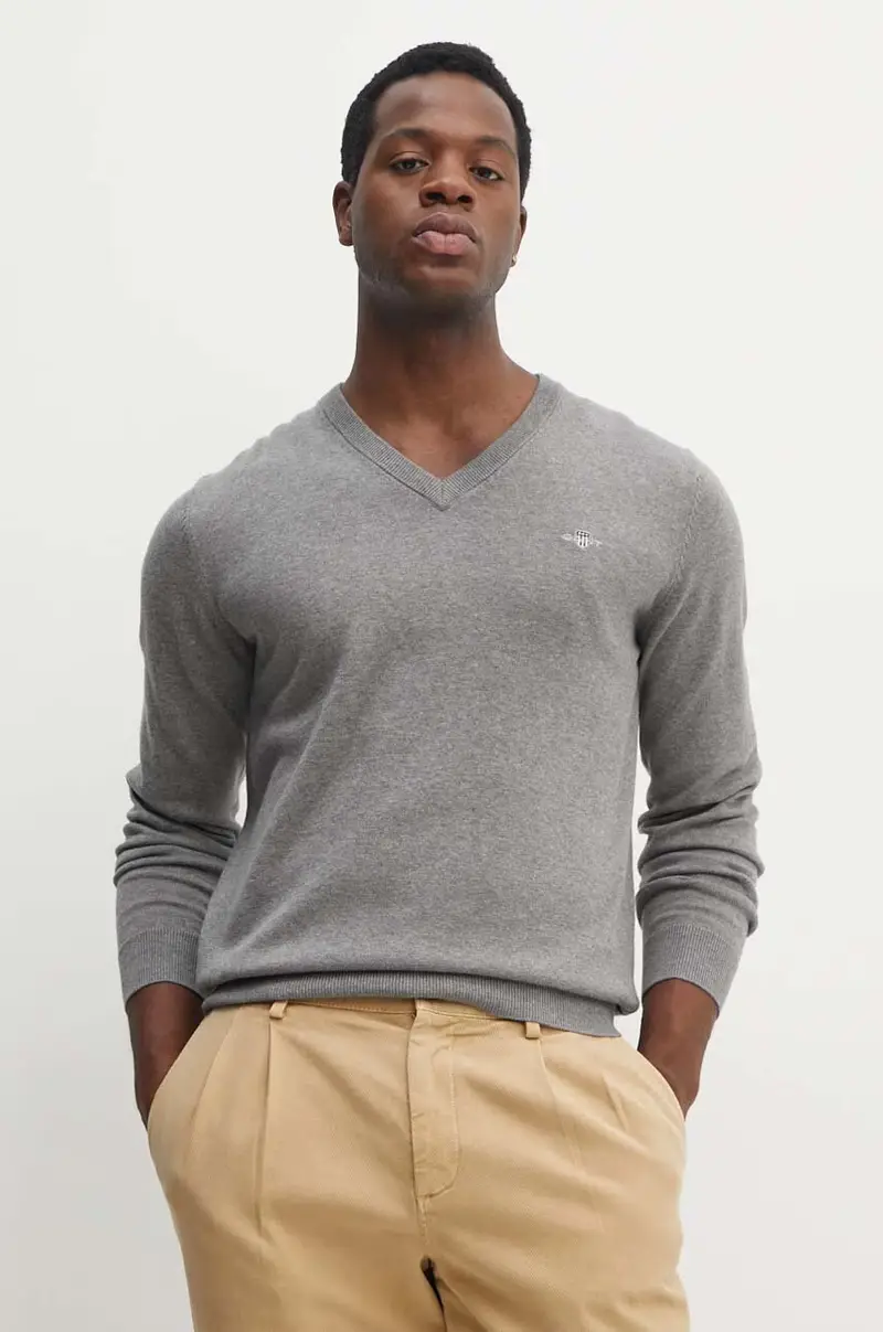 maglione in cotone colore grigio miniatura 4