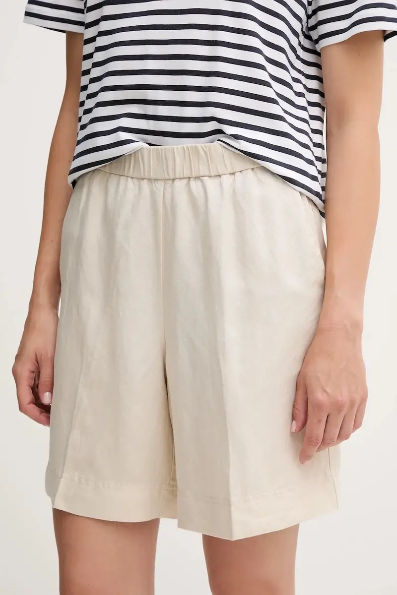 pantaloncini in lino donna colore beige 4020116