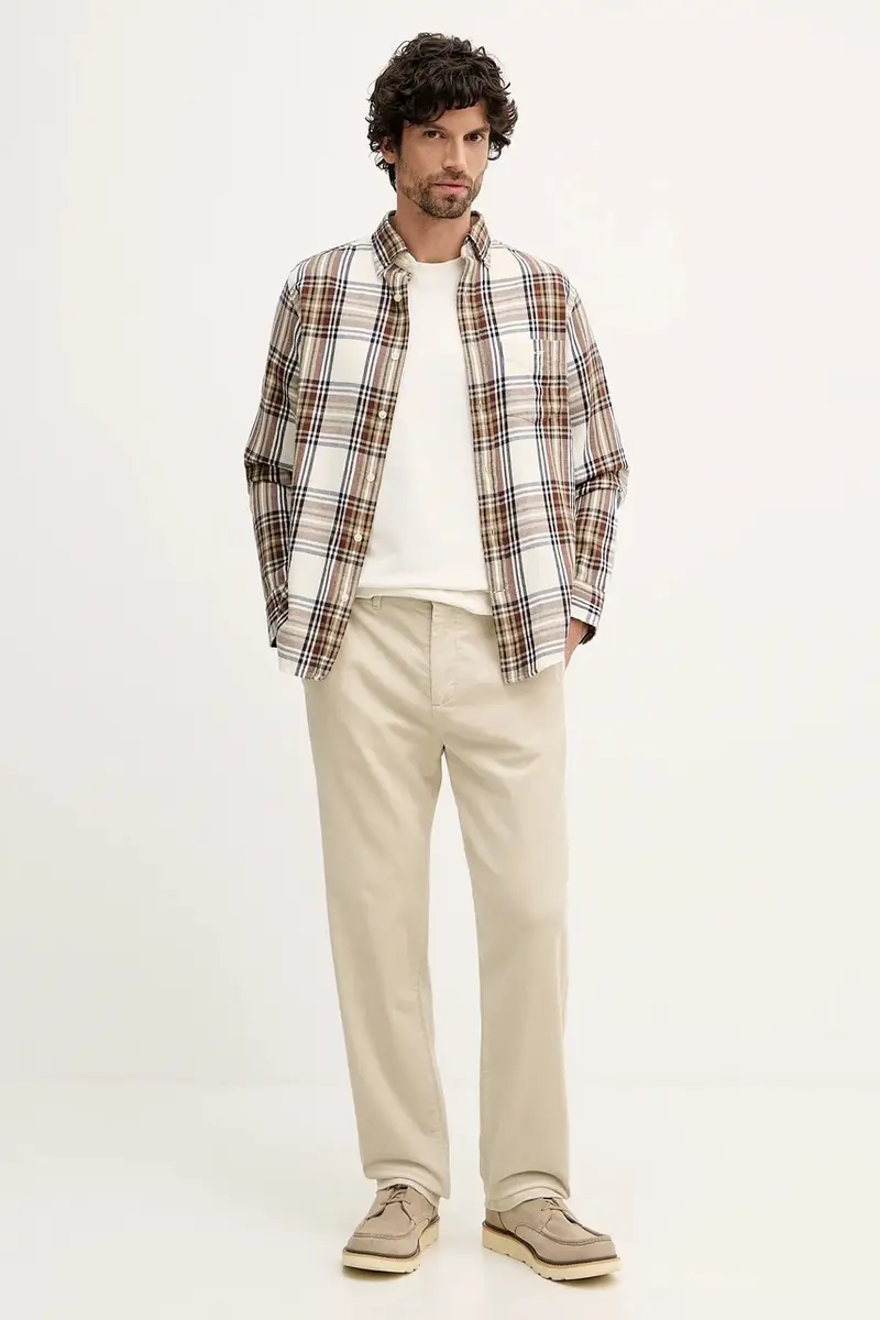 pantaloni in velluto a coste Beige miniatura 2