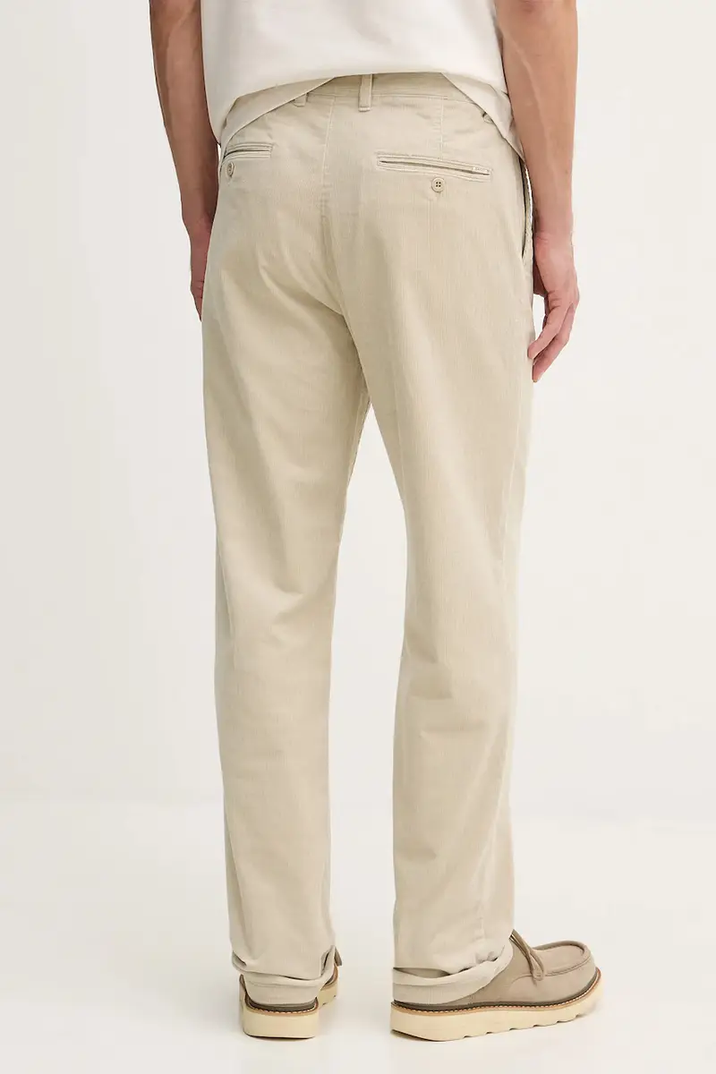 pantaloni in velluto a coste Beige miniatura 3