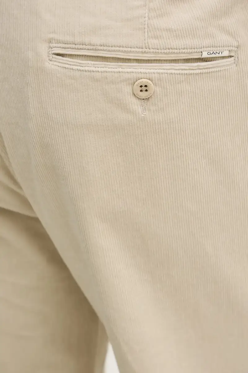 pantaloni in velluto a coste Beige miniatura 4
