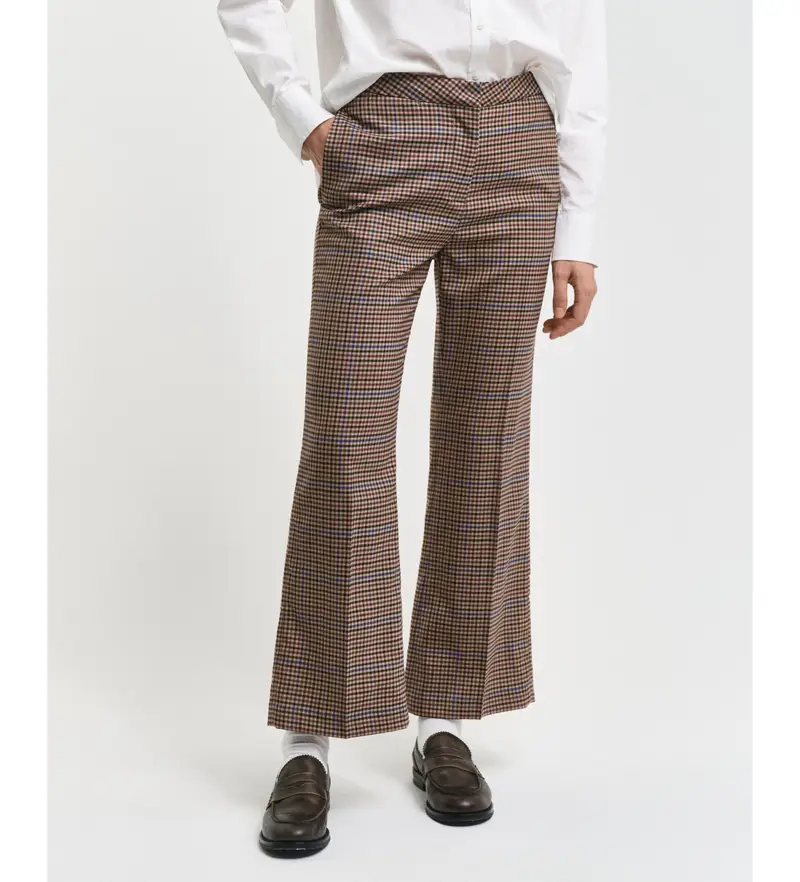 per donna 4150326 Pantaloni eleganti lunghi corti marroni (34), Marrone, Casual, Lana