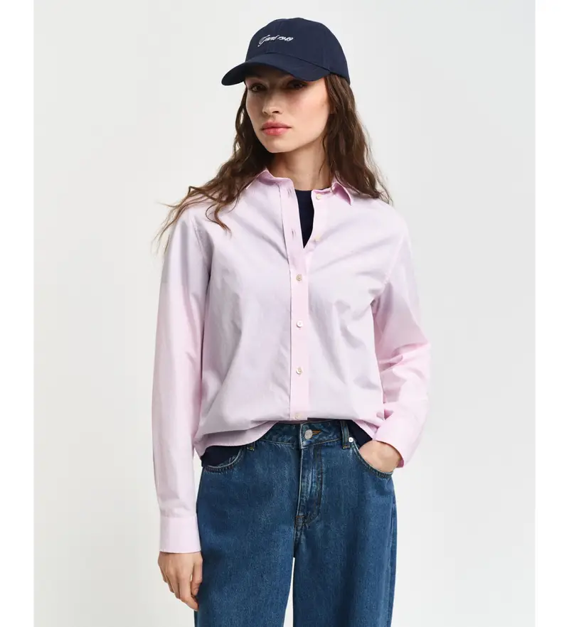 per donna. 4300348 Camicia in popeline rosa dalla vestibilità regolare (34), Casual, Cotone, Manica lunga