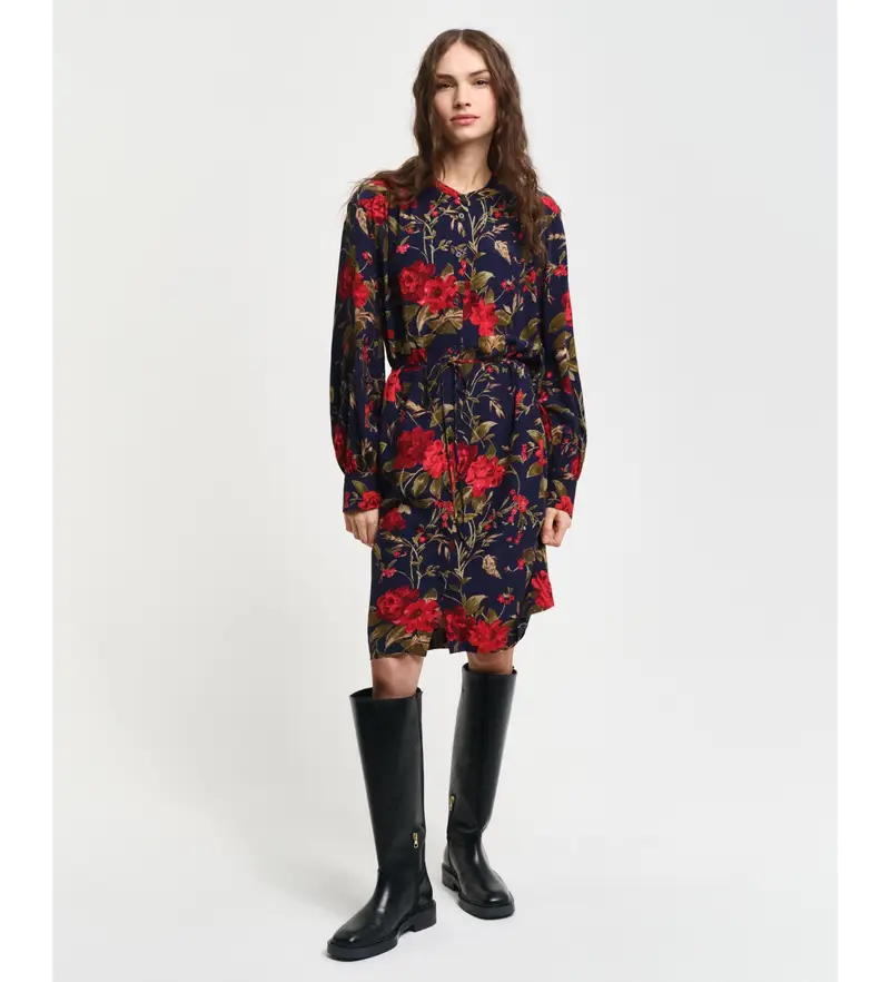 per donna 4503349 Abito con stampa rosa blu scuro (34), Casual, Viscosa, Navy