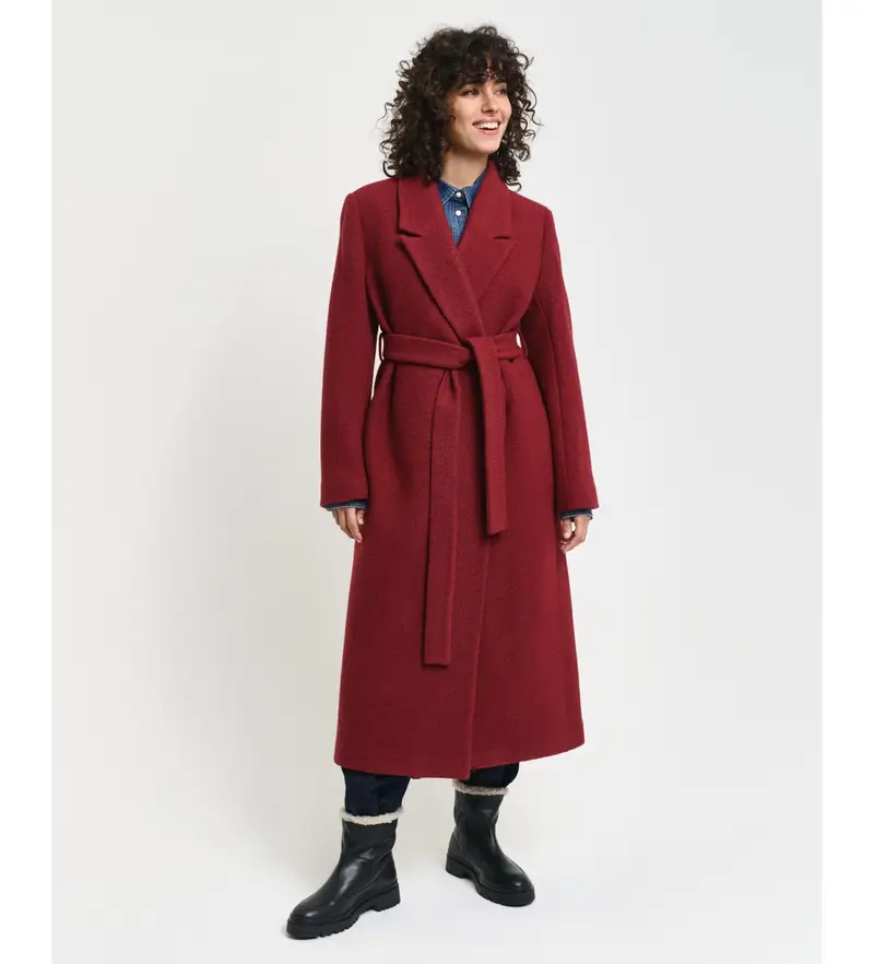 per donna 4751133 Cappotto doppiopetto testurizzato marrone (M), Casual, Granata, Lana