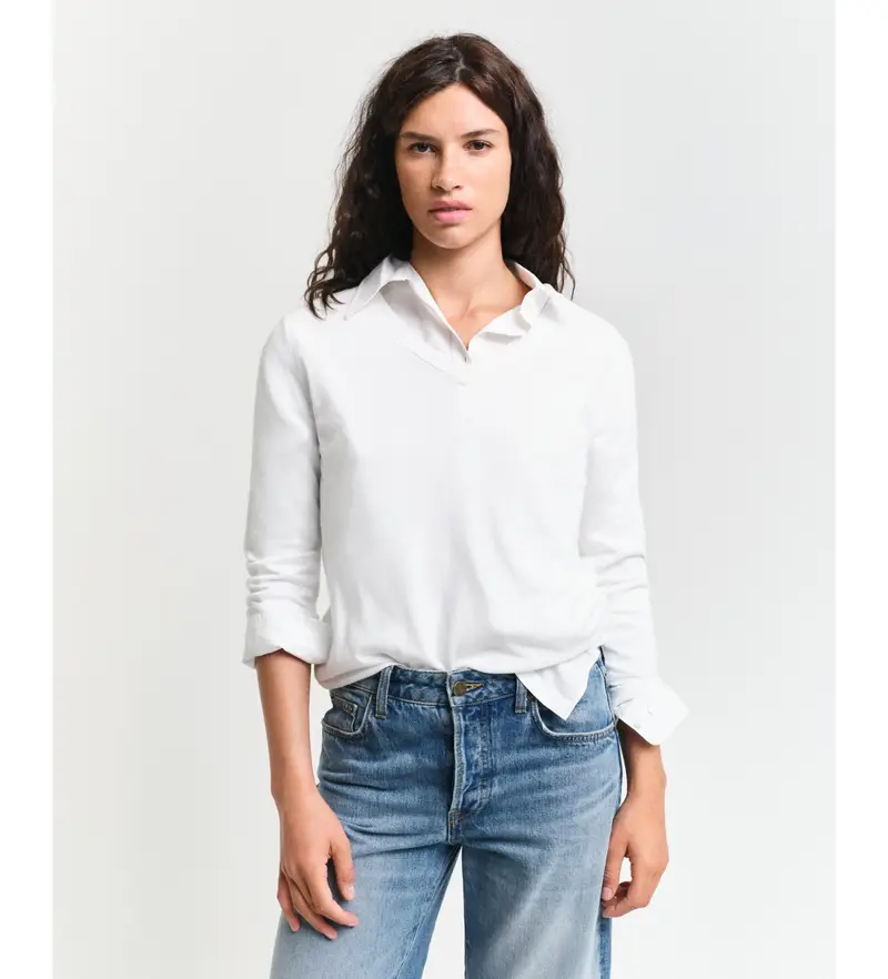 per donna 4800400 Maglione scollo a V in maglia fine beige (XS), Casual, Cotone biologico, Sostenibile