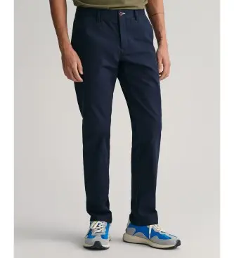 per uomo 1505220 Pantaloni chino Tech Prep slim fit blu navy (30/32), Casual, Cotone, Cotone biologico