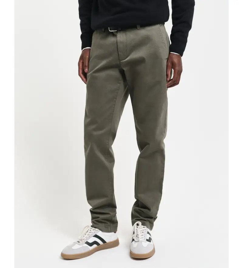 per uomo. 1505230 Pantaloni chino verdi super comodi dalla vestibilità slim (30/34), Casual, Verde, Cotone