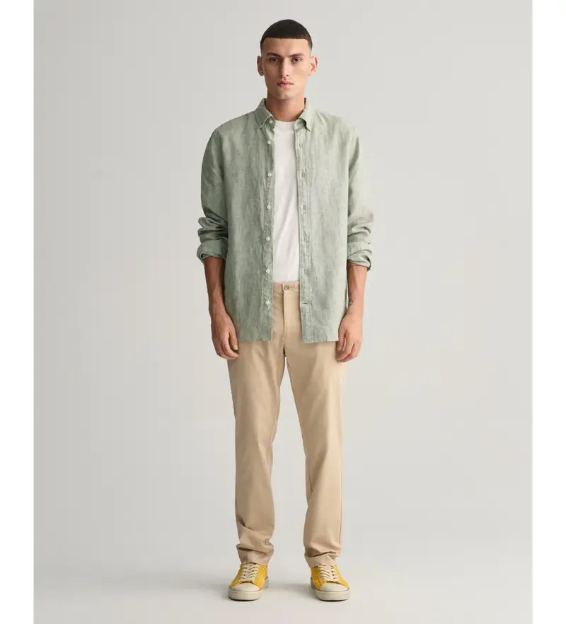 per uomo 1505280 Pantaloni chino sportivi slim fit beige (29/34), Casual, Cotone