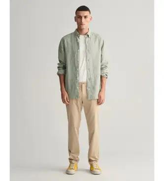 per uomo 1505280 Pantaloni chino sportivi slim fit beige (30/34), Casual, Cotone