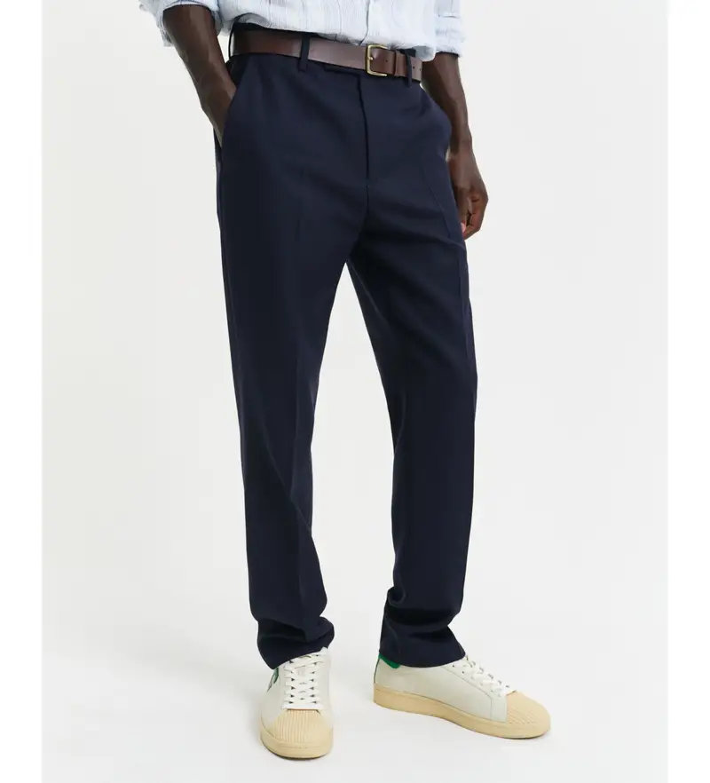 per uomo 1505338 Pantaloni Club Slim Fit blu navy (50), Casual, Da sera, Classico, Poliestere