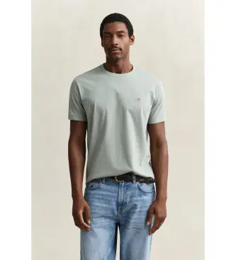 per uomo 2003184 T-shirt Shield Regular Fit, grigio-verde (S), Casual, Cotone, Manica corta
