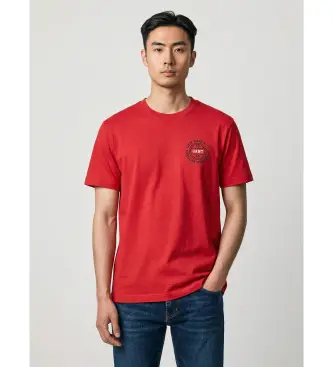 per uomo 2003402 Maglietta grafica rossa (S), Rosso, Casual, Cotone, Manica corta