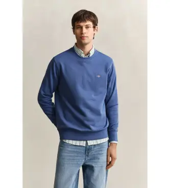 per uomo 2006065 Felpa girocollo Shield blu (L), Casual, Cotone
