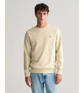 per uomo 2006065 Felpa Shield con scollo tondo beige (M), Casual, Cotone, Manica lunga