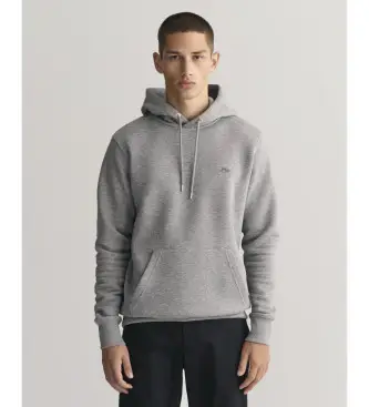 per uomo 2007058 Felpa con cappuccio scudo grigio (XS), Casual, Cotone, Manica lunga