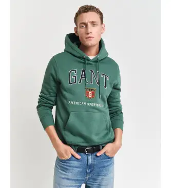 per uomo 2044004 Felpa verde con grafica Crest Shield (S), Casual, Cotone, Manica lunga