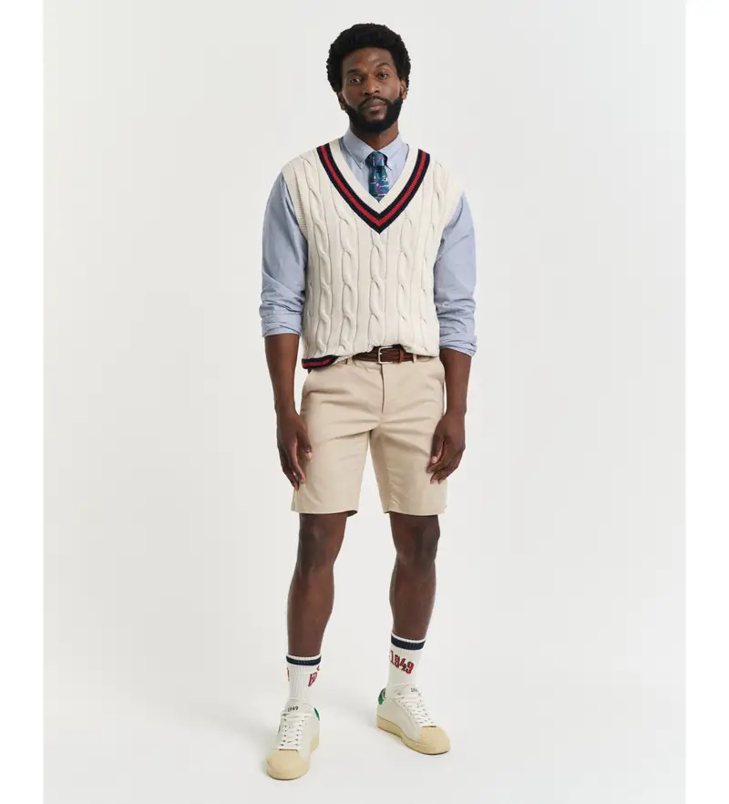 per uomo 205068 Pantaloncini sportivi beige slim fit (29), Casual, Cotone, Sostenibile