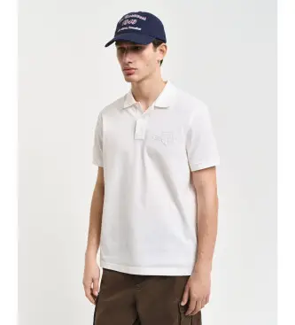 per uomo 2062025 Polo con scudo tonale bianco sporco (M), Casual, Cotone, Classico, Manica corta