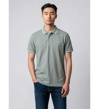 per uomo 2062034 Polo con finiture in piqué verde (S), Casual, Cotone, Manica corta