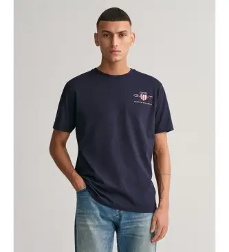 per uomo 2067004 T-shirt ricamata con scudo d archivio blu scuro (L), Casual, Cotone, Manica corta, Navy