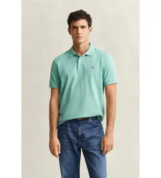 per uomo 2210 Polo turchese vestibilità regolare (S), Casual, Manica corta, Cotone biologico, Sostenibile
