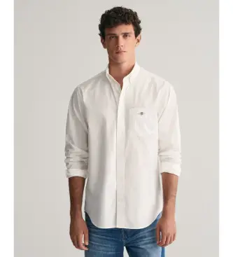 per uomo 3000100 Camicia in popeline bianco dalla vestibilità regolare (L), Casual, Cotone, Classico, Manica corta, Manica lunga