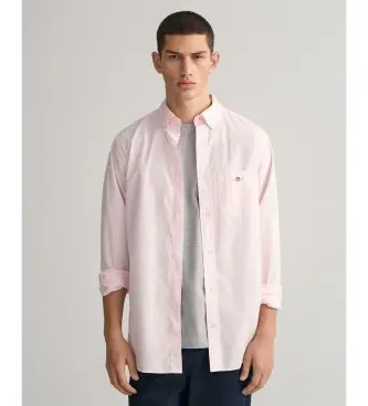 per uomo 3000100 Camicia in popeline rosa dalla vestibilità regolare (L), Casual, Cotone, Classico, Manica lunga