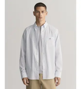 per uomo 3000130 Camicia in popeline a righe blu vestibilità regolare (L), Casual, Cotone, Manica lunga