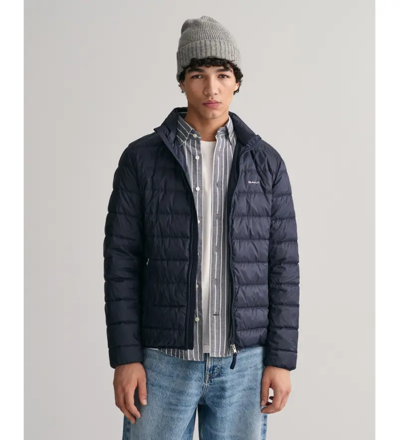 per uomo 7006298 Piumino leggero blu navy (XS), Casual, Manica lunga, Polister riciclato, Sostenibile