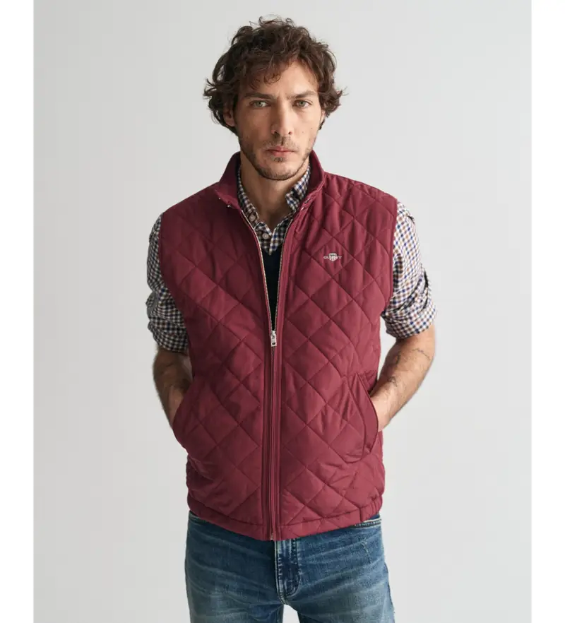 Gant Gilet Uomo Bordeaux 4046157