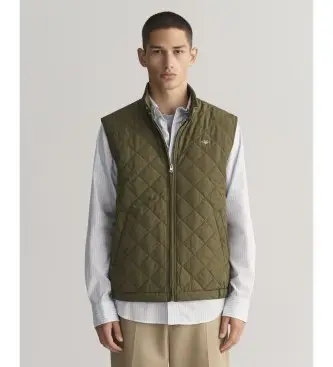 per uomo 7006341 Gilet giacca a vento trapuntato verde (M), Casual, Classico, Poliestere, Senza maniche / cinghie
