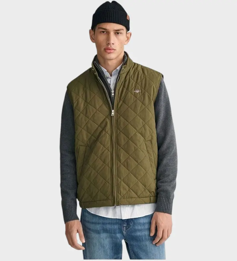 Gant Gilet Uomo Verde 2683728