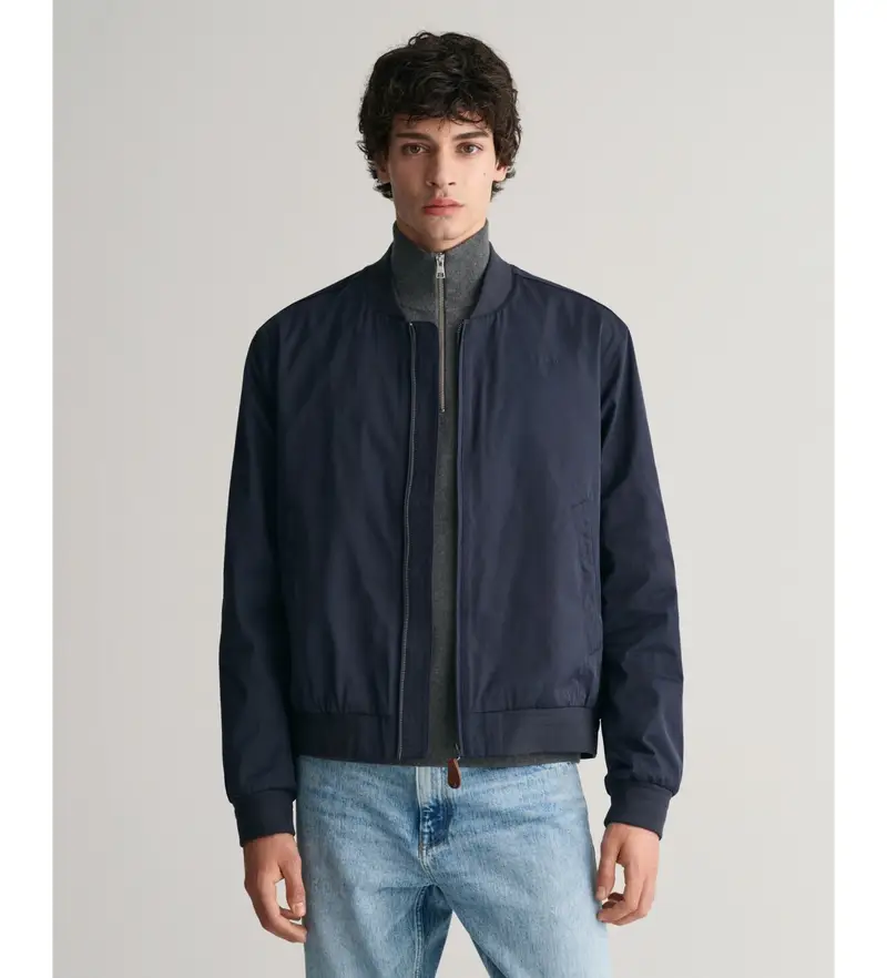 per uomo 7006388 Giubbotto bomber blu scuro (L), Casual, Poliestere, Manica lunga, Navy