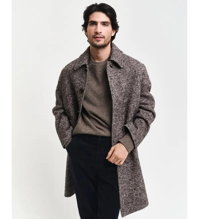 per uomo 8050226 Maglione girocollo in misto lana marrone (L), Casual