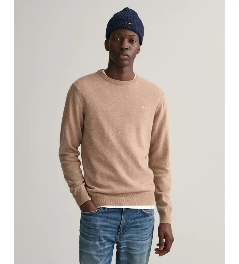 per uomo 87211 Maglia girocollo in lana fine marrone (XL), Casual, Manica lunga