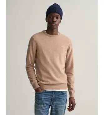 per uomo 87211 Maglia girocollo in lana fine marrone (XXL), Casual, Manica lunga