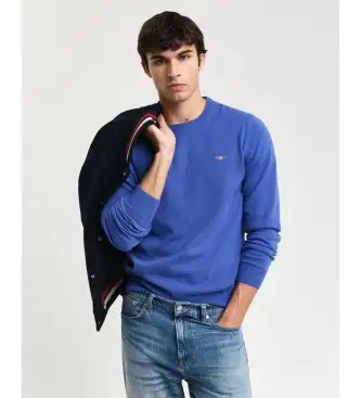 per uomo 87211 Maglione in finissima lana di pecora con girocollo blu (S), Casual