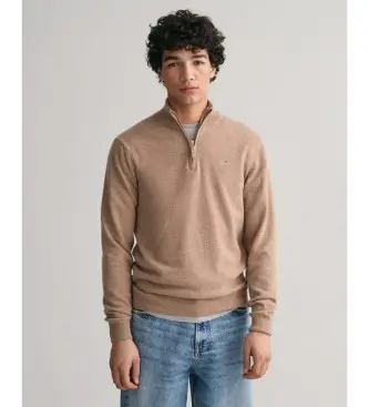 per uomo 87213 Maglione beige con mezza zip (M), Casual, Lana, Manica lunga