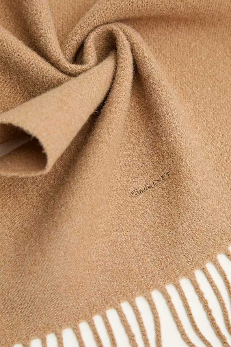 sciarpa in lana colore blu navy 9920203 Marrone miniatura 3