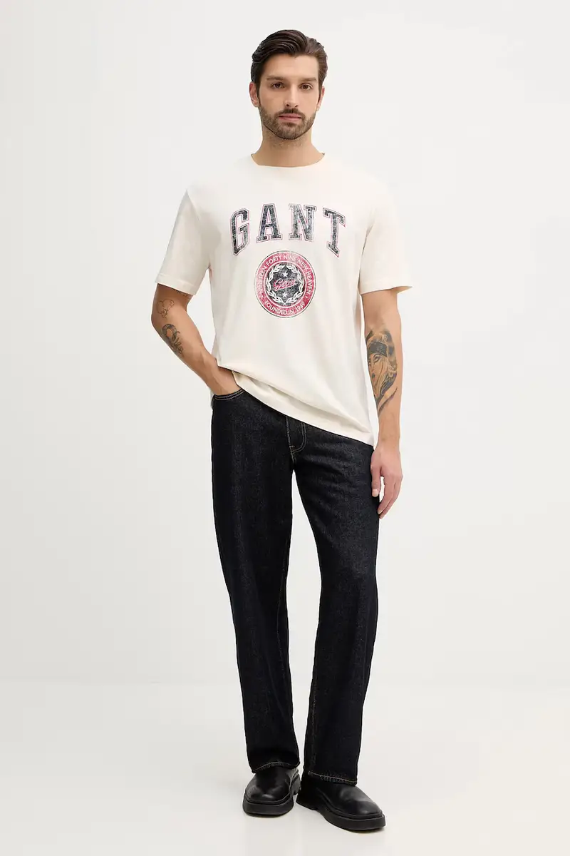 Gant T-shirt Uomo Beige 3765257 miniatura 2